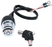ignition switch Chrome  2 position - 2 wire (off, ignition with lights) Fits Dyna 91-05 & custom