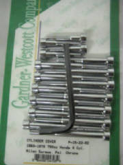 Cylinder head hardware allenhead chrome polished with knurl removed