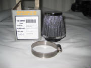 39mm Pod air filter, tapered with chrome end cap